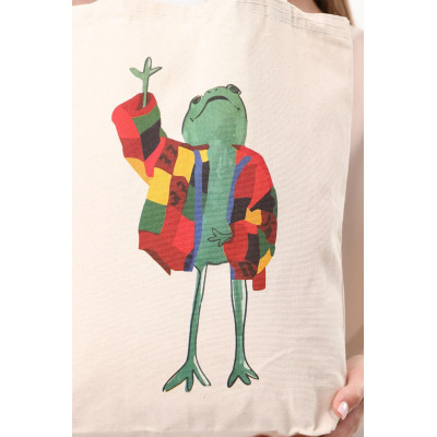 Canvas Tote Bag Colorful Frog