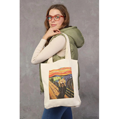 Canvas Tote Bag The Scream Cat Canvas Tote Bag The Scream Cat