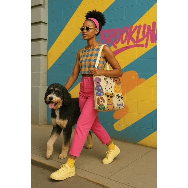 Canvas Tote Bag Fun Dogs