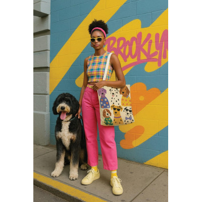 Canvas Tote Bag Fun Dogs