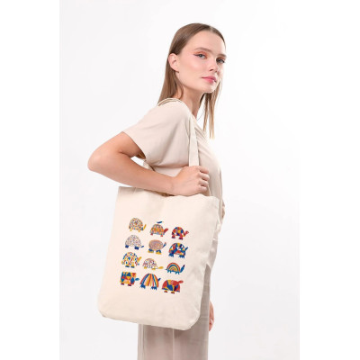 Canvas Tote Bag Colorful Turtles