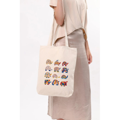 Canvas Tote Bag Colorful Turtles