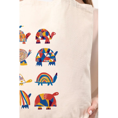 Canvas Tote Bag Colorful Turtles