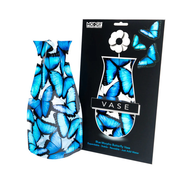 Blue Morpho Butterfly Vase
