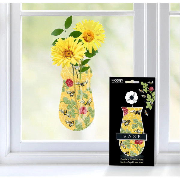 Candace Wheeler Bees Suction Cup Bud Vase