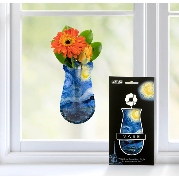 Vincent Van Gogh Starry Night Suction Cup Bud Vase