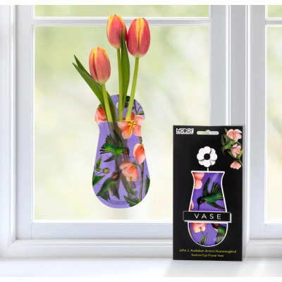John J. Audubon Hummingbird Suction Cup Bud Vase