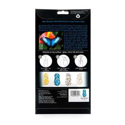 Blue Morpho Butterfly Suction Cup Bud Vase Blue Morpho Butterfly Suction Cup Bud Vase