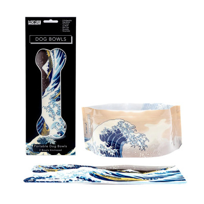 Hokusai The Great Wave Dog Bowls Hokusai The Great Wave Dog Bowls