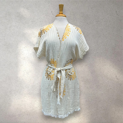 Turkish Cotton Muslin Kimono - Sun Turkish Cotton Muslin Kimono - Sun