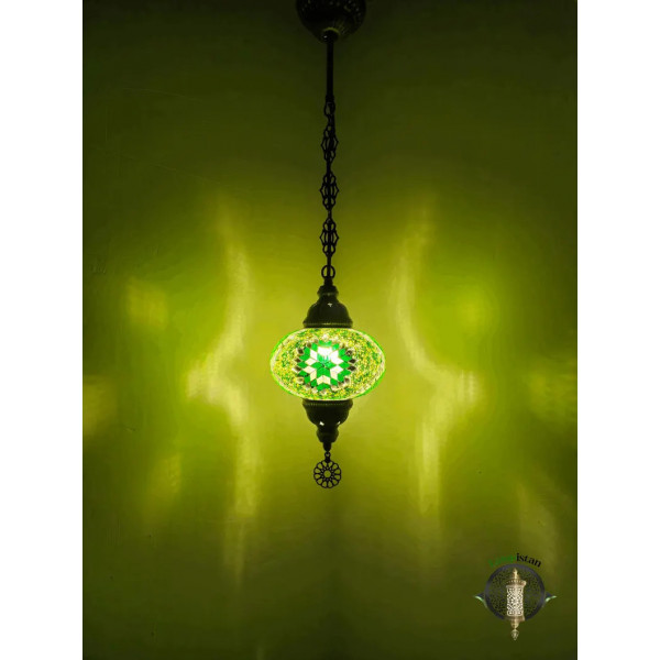 Mosaic Hanging Lamp - Green Colors (S)