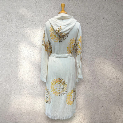 Turkish Cotton Muslin Bathrobe - Sun Turkish Cotton Muslin Bathrobe - Sun