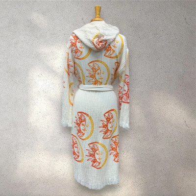 Turkish Cotton Muslin Bathrobe - Sun&Moon Turkish Cotton Muslin Bathrobe - Sun&Moon
