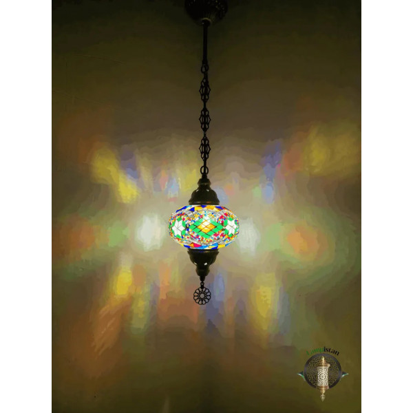 Mosaic Hanging Lamp - Green-Various Colors (S)