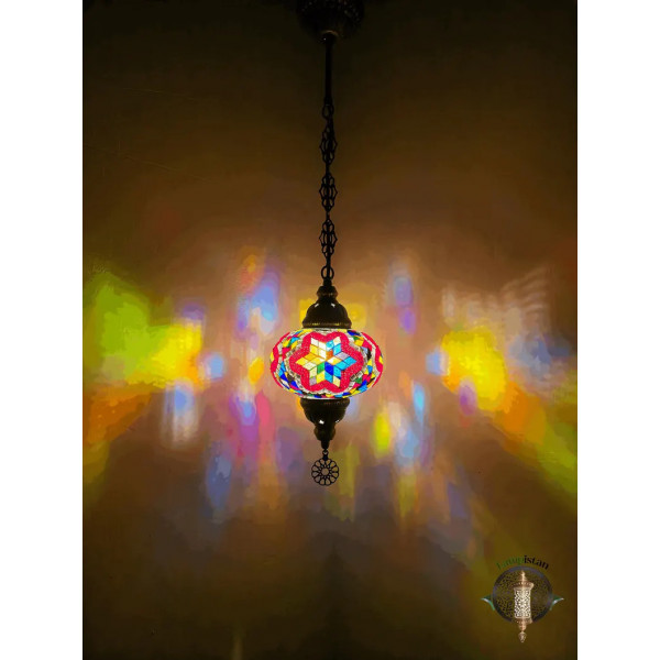 Mosaic Hanging Lamp - Red-Various Colors (S)