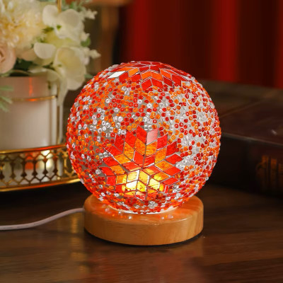 Orange Mosaic Mini Lamp