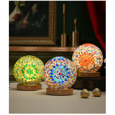 Green-Multi Color Mosaic Mini Lamp Green-Multi Color Mosaic Mini Lamp