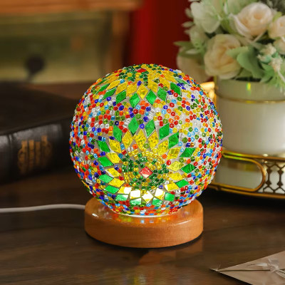 Green-Multi Color Mosaic Mini Lamp Green-Multi Color Mosaic Mini Lamp