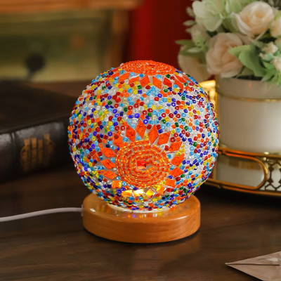 Orange-Multi Color Mosaic Mini Lamp Orange-Multi Color Mosaic Mini Lamp