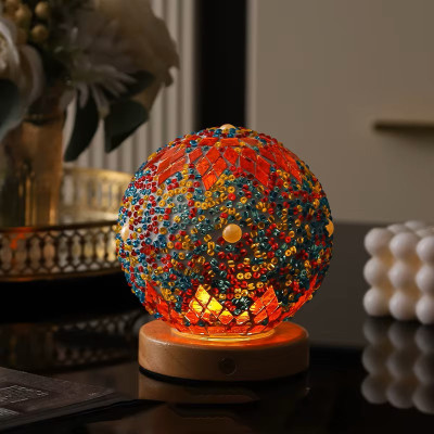 Orange Top-Multi Color Mosaic Mini Lamp Orange Top-Multi Color Mosaic Mini Lamp