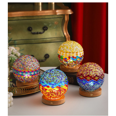 Blue Top-Orange Mosaic Mini Lamp