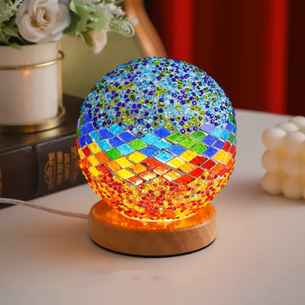 Blue Top-Orange Mosaic Mini Lamp