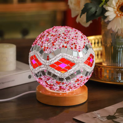 Pink Wavy Mosaic Mini Lamp Pink Wavy Mosaic Mini Lamp