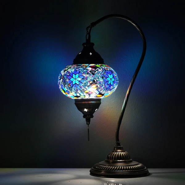 Mosaic Swan Neck Desk Lamp - Blue-Various Colors