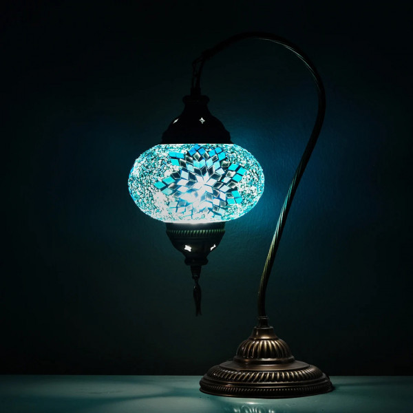 Mosaic Swan Neck Desk Lamp - Blue Color