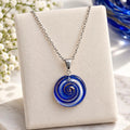 Handmade Italian Murano Glass Necklace - Blue Swirl 1