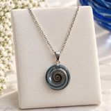 Handmade Italian Murano Glass Necklace - Blue Swirl 2