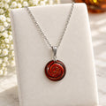 Handmade Italian Murano Glass Necklace - Red Swirl