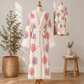 Turkish Muslin Bathrobe - Purple Coral