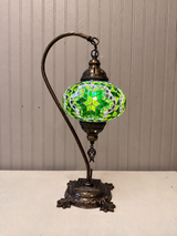 Turkish Mosaic Swanneck Lamp Large Globe No 10