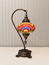 Turkish Mosaic Swanneck Lamp Large Globe No 14