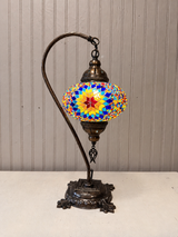Turkish Mosaic Swanneck Lamp Large Globe No 2