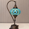 Turkish Mosaic Swanneck Lamp Large Globe No 21