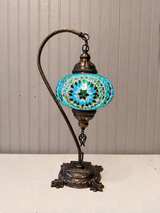Turkish Mosaic Swanneck Lamp Large Globe No 21