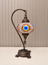 Turkish Mosaic Swanneck Lamp Large Globe No 23