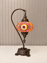 Turkish Mosaic Swanneck Lamp Large Globe No 24