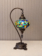 Turkish Mosaic Swanneck Lamp Large Globe No 5