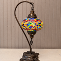 Turkish Mosaic Swanneck Lamp Large Globe No 7