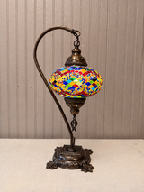 Turkish Mosaic Swanneck Lamp Large Globe No 7