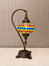 Turkish Mosaic Swanneck Lamp Large Globe No 9