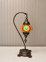 Turkish Mosaic Swanneck Lamp Small Globe No 1