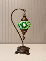 Turkish Mosaic Swanneck Lamp Small Globe No 10