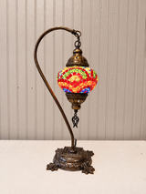 Turkish Mosaic Swanneck Lamp Small Globe No 14
