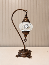 Turkish Mosaic Swanneck Lamp Small Globe No 16
