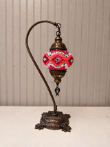Turkish Mosaic Swanneck Lamp Small Globe No 20
