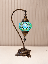 Turkish Mosaic Swanneck Lamp Small Globe No 21